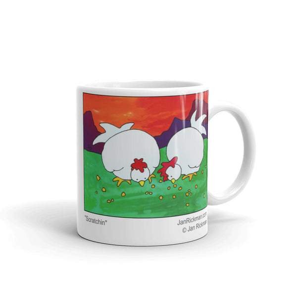 Mug with Hens Doing What Hens Do - Jan Rickman