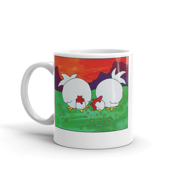 Mug with Hens Doing What Hens Do - Jan Rickman