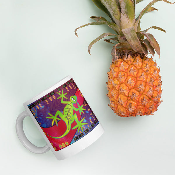 Green Lizard Mug - Jan Rickman