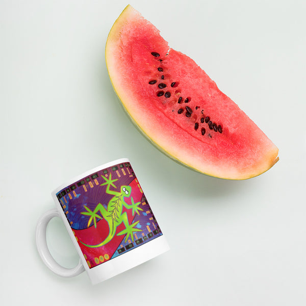 Green Lizard Mug - Jan Rickman