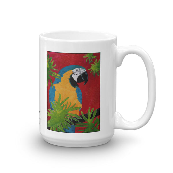 Blue and Gold Macaw Parrot Mug - Jan Rickman