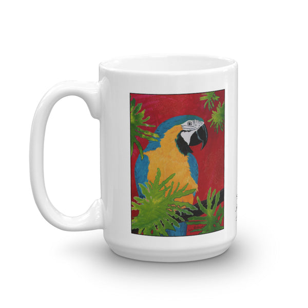 Blue and Gold Macaw Parrot Mug - Jan Rickman