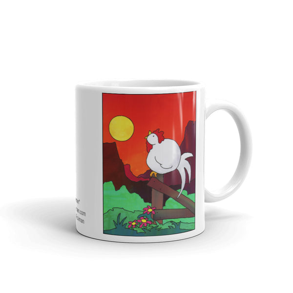 Rooster Crowing Mug - Jan Rickman