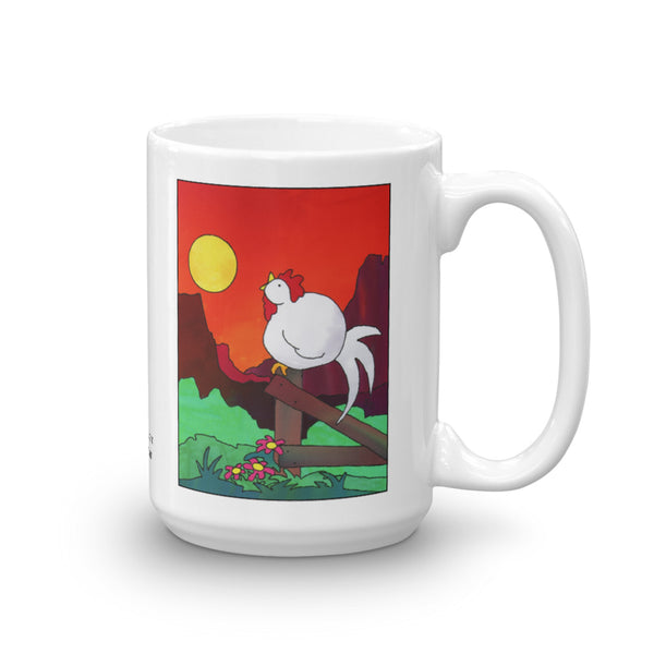 Rooster Crowing Mug - Jan Rickman