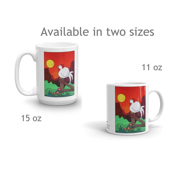 Rooster Crowing Mug - Jan Rickman