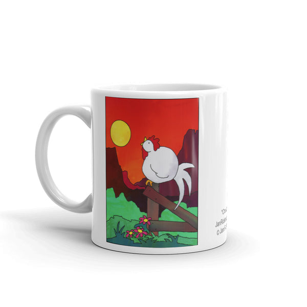 Rooster Crowing Mug - Jan Rickman
