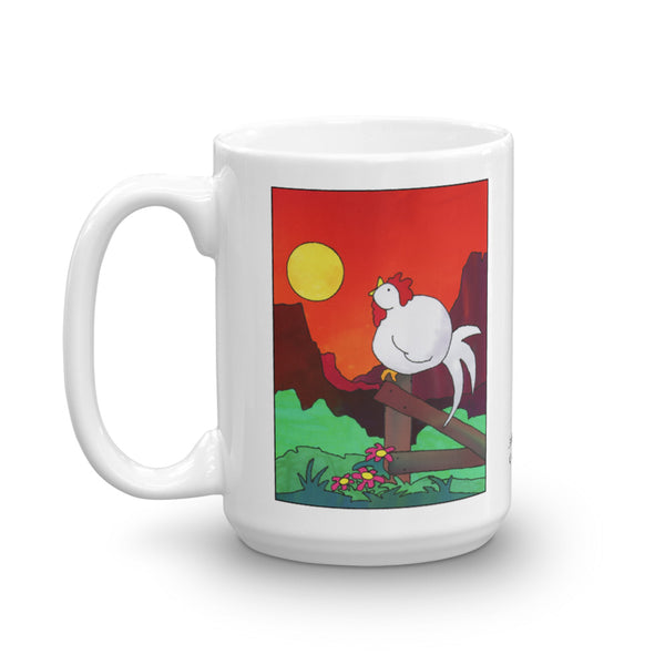 Rooster Crowing Mug - Jan Rickman