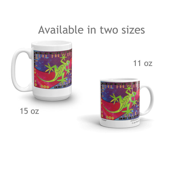 Green Lizard Mug - Jan Rickman