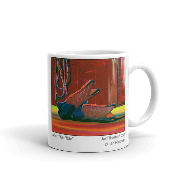 Western Themed Cowboy Boot Coffee Mug - Jan Rickman