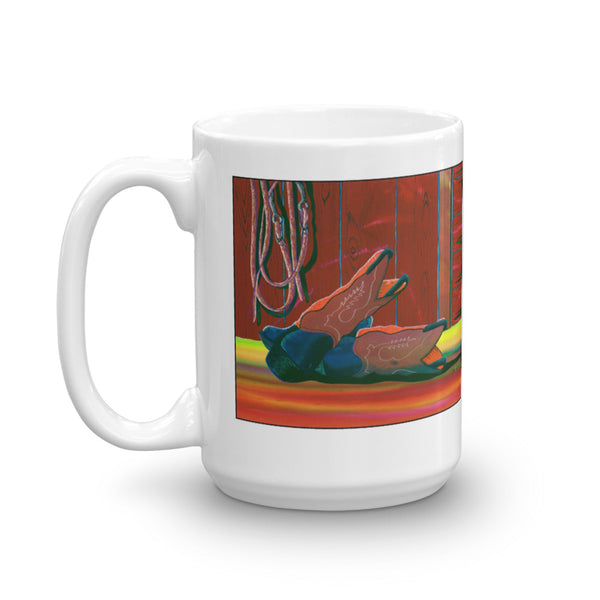 Western Themed Cowboy Boot Coffee Mug - Jan Rickman