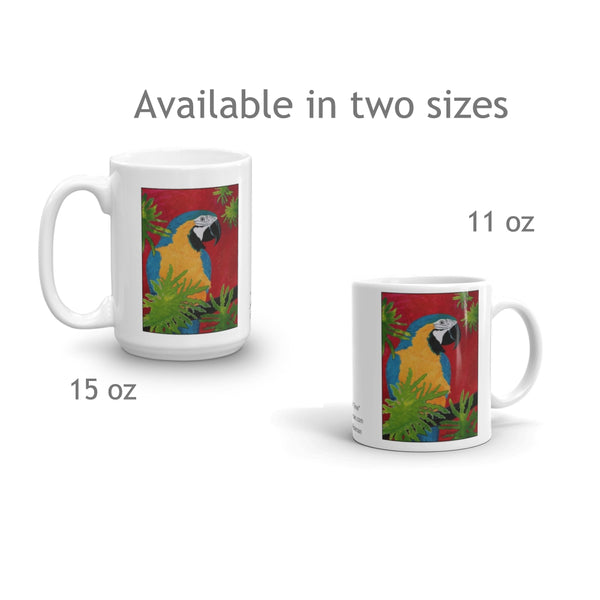 Blue and Gold Macaw Parrot Mug - Jan Rickman