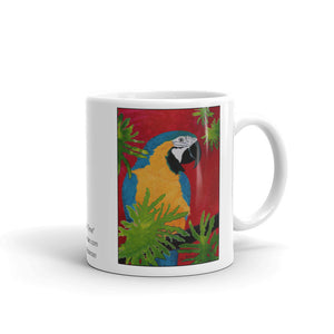 Blue and Gold Macaw Parrot Mug - Jan Rickman